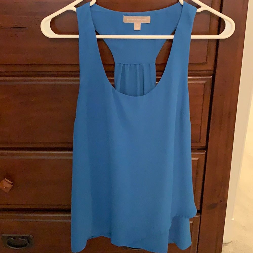 Blue soft flowy tank from Banana Republic